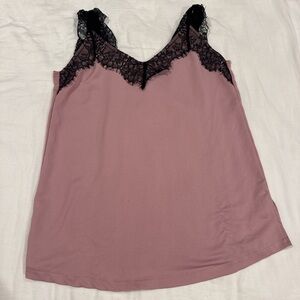 Pink Lace Trim Cami Top